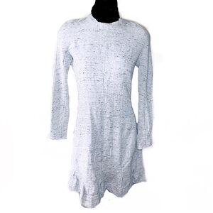 ⏳EUC- Carven Cotton/Wool/Viscose Pleated Hem Sweat Shirt Dress w/Back Zip